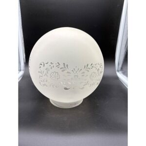 Vintage Frosted Ball Floral Replacement Lamp Shade 3 1/2" base